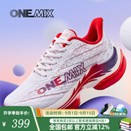 ONEMIX玩覓火鳳凰休閑跑步鞋減震回彈透氣全掌氣墊跳操鞋情侶鴛鴦運(yùn)動(dòng)鞋 鳳凰白紅 41