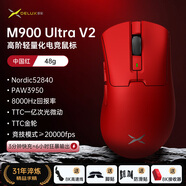 多彩（Delux）M900Pro V2高階無(wú)線(xiàn)鼠標游戲電競辦公鼠標2.4G/有線(xiàn)雙模PAW3395/3950輕量化人體工學(xué)設計 M900Ultra V2【3950+光微動(dòng)】中國紅