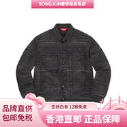 SupremeFW22Week14系列分層條紋單排扣牛仔外套男女同款情侶款 黑色 2XL