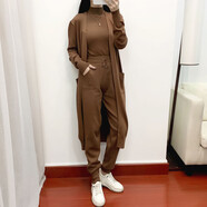 HUALIN FASHION歐洲站時(shí)尚女三件套秋冬潮 咖啡色 均碼