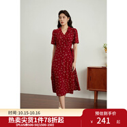 獨束大碼女裝法式小翻領連衣裙女夏季新款遮肉顯瘦雪紡裙子 紅色-長款 3XL （尺碼：5）