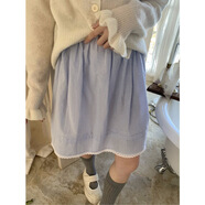 LXKP阿秋的店巴黎課間bm清爽顯瘦藍(lán)條紋褲半身短裙2025春夏 半裙【色織條紋加內(nèi)村】 S