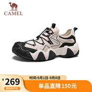 駱駝（CAMEL）【云山】網(wǎng)面戶(hù)外徒步登山休閑丑萌鞋情侶 G15S076106 米白/黑 42