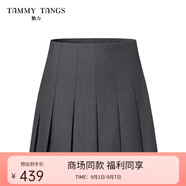 糖力商場同款 時髦千金百褶裙 2025夏季新款減齡高腰半身裙短裙女 灰色  青春減齡 高腰百褶裙型 S