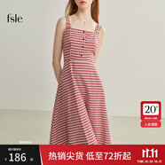 范思藍(lán)恩范思藍(lán)恩22FS2124法式格子吊帶連衣裙女夏季長款甜美氣質(zhì)顯瘦裙子 吊帶紅白格 S