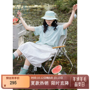 紫涵（ZIHAN）紫涵戶外工裝風半身裙女2025年夏季新款松緊高腰蝴蝶結系帶中長裙 白色 XS
