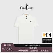 比音勒芬（Biemlfdlkk）【冰氧吧】2025春夏新款男休閑上衣多色抗菌涼感舒彈短袖POLO衫T 28米白色 XL （110）