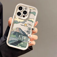 日系火車插畫適用iPhone17PorMax手機殼14蘋果13磨砂1215代發(fā) 火車插畫-白色 蘋果15Plus