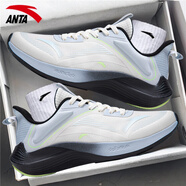 安踏（ANTA）男鞋毒刺2跑步鞋子男春秋新款輕便減震馬拉松男士運動(dòng)鞋 象牙白/幻景藍 40.5