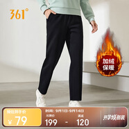 361°運動(dòng)褲女秋冬季休閑寬松直筒加絨衛褲跑步針織長(cháng)褲子662444701D