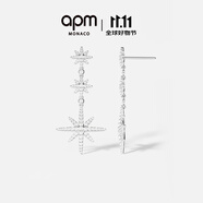 APM Monaco 三流星六芒星耳墜銀耳釘女耳飾設(shè)計(jì) 情侶生日送女友禮物 三流星耳環(huán)