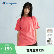 Champion冠軍情侶純棉短袖T恤春夏新款男刺繡小C美式潮牌上衣 粉色  M