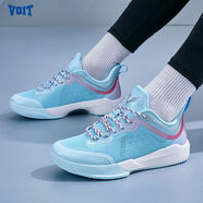沃特（VOIT）鋒芒籃球鞋男減震防滑透氣碳板燀絲氣墊低幫耐磨球鞋戰靴女 淺藍 37