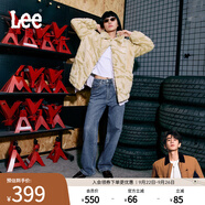 Lee【張凌赫代言】中藍(lán)色水洗428懶懶褲高腰女顯瘦寬腿牛仔褲潮流 中藍(lán)色1 28