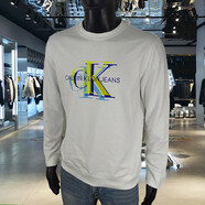 CALVIN KLEIN JEANSCK衛(wèi)衣男純棉毛圈t恤上衣長袖男裝圓領(lǐng)休閑潮流外套 白色14 M (100-120斤)