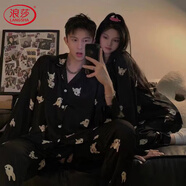 浪莎情侶睡衣套裝學(xué)生可愛(ài)熊男女士長(cháng)袖ins網(wǎng)紅新款秋冬家居服可外穿 雙長(cháng)滿(mǎn)印小狗 女M碼[建議80-100斤]