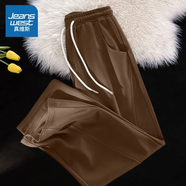 真維斯（Jeanswest）秋冬季2025新款闊腿褲女高腰顯瘦休閑褲子小個(gè)子寬松直筒褲子女 【春秋薄款】咖 S