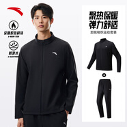 安踏（ANTA）易打理運動(dòng)套裝 丨男女秋季跑步晨練健身服衛衣訓練外套長(cháng)褲子 【防潑水加絨款】基礎黑/基礎黑7204N-5 L/男175