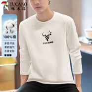 啄木鳥（TUCANO）長袖t恤男春秋季純棉寬松圓領(lǐng)打底衫潮流印花休閑百搭上衣服男裝