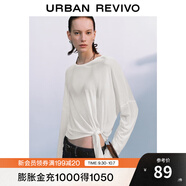 UR2025秋季新款女裝慵懶休閑風(fēng)綁帶超寬松長(cháng)袖T恤UWB450049 米白 (偏寬松) S (XS-S)