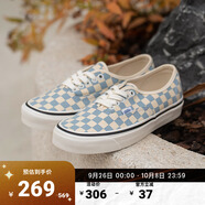 VANS范斯官方 Authentic 44 DX奶藍(lán)棋盤(pán)格安納海姆男女帆布鞋低幫 藍(lán)白棋盤(pán)格 35