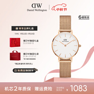 丹尼爾惠靈頓（DanielWellington）dw手表女 簡約時尚歐美腕表石英女士手表 生日禮物送女友 【霸榜熱銷】白盤玫瑰金鋼帶