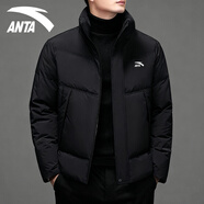 安踏棉服男款2025冬季新款青少年純色簡(jiǎn)約立領(lǐng)保暖面包服短款外套 8801-2基礎黑 L (175)