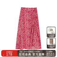 Marc O'Polo【商場(chǎng)同款】/MOP 2022春秋新款梭織裙子經(jīng)典碎花寬松垂感半身裙 紅底印花P02 M /170 72A