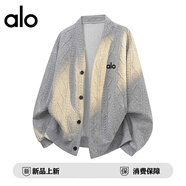 ALO2025學(xué)生裝品牌折扣 秋季情侶開(kāi)衫毛衣休閑寬松針織衫情侶親子裝 花灰色 M