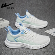 回力男鞋透氣運動(dòng)鞋網(wǎng)面軟底跑步鞋輕便百搭1765 白/綠/藍-熱賣(mài)色 42