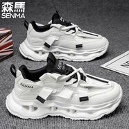森馬（senma）高幫春季2026新款青少年潮牌老爹鞋男增高籃球運動(dòng)跑步鞋休閑鞋男 白色571A 41