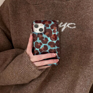 小莓介拼色豹紋適用蘋(píng)果17手機殼iphone16pro毛球手鏈華為mate60新pura70/vivo小米15紅米note榮耀保護套 IMD漩渦殼-拼色豹紋光油 紅米Turbo4 Pro