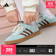 adidas「T頭鞋」VL COURT復(fù)古休閑板鞋德訓(xùn)鞋男女阿迪達(dá)斯輕運(yùn)動(dòng) 淺閃光藍(lán)/棕色/淡綠   38