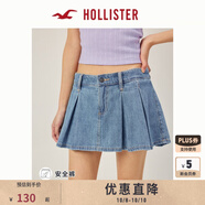 HOLLISTER25夏新款美式Y(jié)2K辣妹Miu系牛仔短裙褲女裝343-5044 淺色水洗 XXS (160/58A)標(biāo)準(zhǔn)版