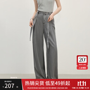 范思藍(lán)恩松弛感垂墜百搭闊腿褲女2025夏新款通勤修身褲子2464 巖石灰 S