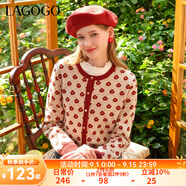 lagogo甜美小香風(fēng)針織衫女拉谷谷女2024年春季新款碎花小個子開衫 混色(Y0) XL