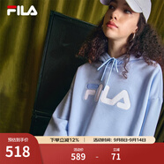 斐樂（FILA）官方多彩衛(wèi)衣長袖情侶裝寬松時尚運動連帽套頭衫男女上衣印花 （加絨）純真藍(lán)-LB M 170/92A
