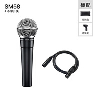 SHURE 舒爾SM58S專(zhuān)業(yè)話(huà)筒舞臺演出吉他彈唱歌錄音動(dòng)圈有線(xiàn)家用麥克風(fēng) SM58(不帶開(kāi)關(guān)）+5米卡儂公母線(xiàn)收納包+話(huà)筒夾