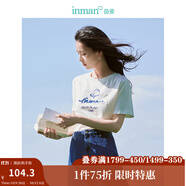 茵曼（INMAN）100%純棉短袖T恤2025夏女裝新款復(fù)古通勤白上衣 珍珠白 S