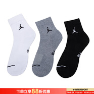耐克（NIKE）男襪女襪 25新款A(yù)ir Jordan休閑襪舒適透氣籃球襪子筒襪 三雙裝 DX9655-911/熱售/三雙裝 S/22-24厘米/34-38碼