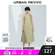 UR七夕2025春季新款女裝法式氣質后拉鏈收腰無袖連衣裙UWM750031 卡其綠 L