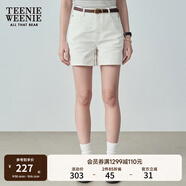 Teenie Weenie小熊女裝夏季簡(jiǎn)約時(shí)尚牛仔短褲時(shí)尚高腰褲子女韓版 白色 L (170)