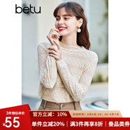 百圖（betu）betu百圖女裝長(cháng)袖雪紡衫春秋上衣小心機優(yōu)雅名媛風(fēng)蕾絲衫2101T20 杏色 L