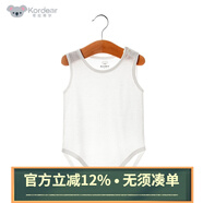 Kordear （考拉蒂爾）嬰兒新生兒衣服夏季無袖薄款 寶寶包屁衣幼兒內(nèi)衣新生兒打底衣服夏裝 常規(guī)款/米白 59cm （偏小拍大一碼）