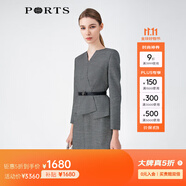 PORTS寶姿春夏新品女裝長袖中長連衣裙LM8D201MFF062 黑色混色 XS (2)