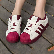 阿迪達斯 （adidas）三葉草男鞋女鞋夏季新款情侶金標貝殼頭運動(dòng)時(shí)尚潮流休閑板鞋 KJ6981/貝殼頭/暗紅 41