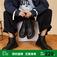Semir官方正品男款馬丁靴2024秋季新款厚底休閑時(shí)尚工裝靴英倫風(fēng)短靴男 黑色106822146139 42