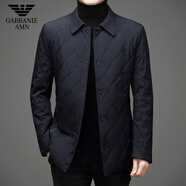 AX阿瑪尼秋冬季棉衣男士中長款翻領(lǐng)棉襖中年爸爸棉服外套 gam-MF2158摁扣棉服外套藏青 M 170 (體重120斤及以下)