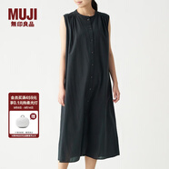 無(wú)印良品 MUJI 女式 新疆棉強(qiáng)捻 無(wú)袖連衣裙 BCL12A0S 黑色 S