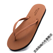 維諾亞夏季人字拖男款外穿越南時(shí)尚潮流個(gè)性?shī)A腳橡膠防滑沙灘鞋拖鞋男 【款】細帶  棕色 43 【標準運動(dòng)鞋碼】